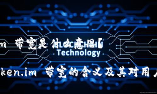 Token.im 带宽是什么意思？

了解 Token.im 带宽的含义及其对用户的影响